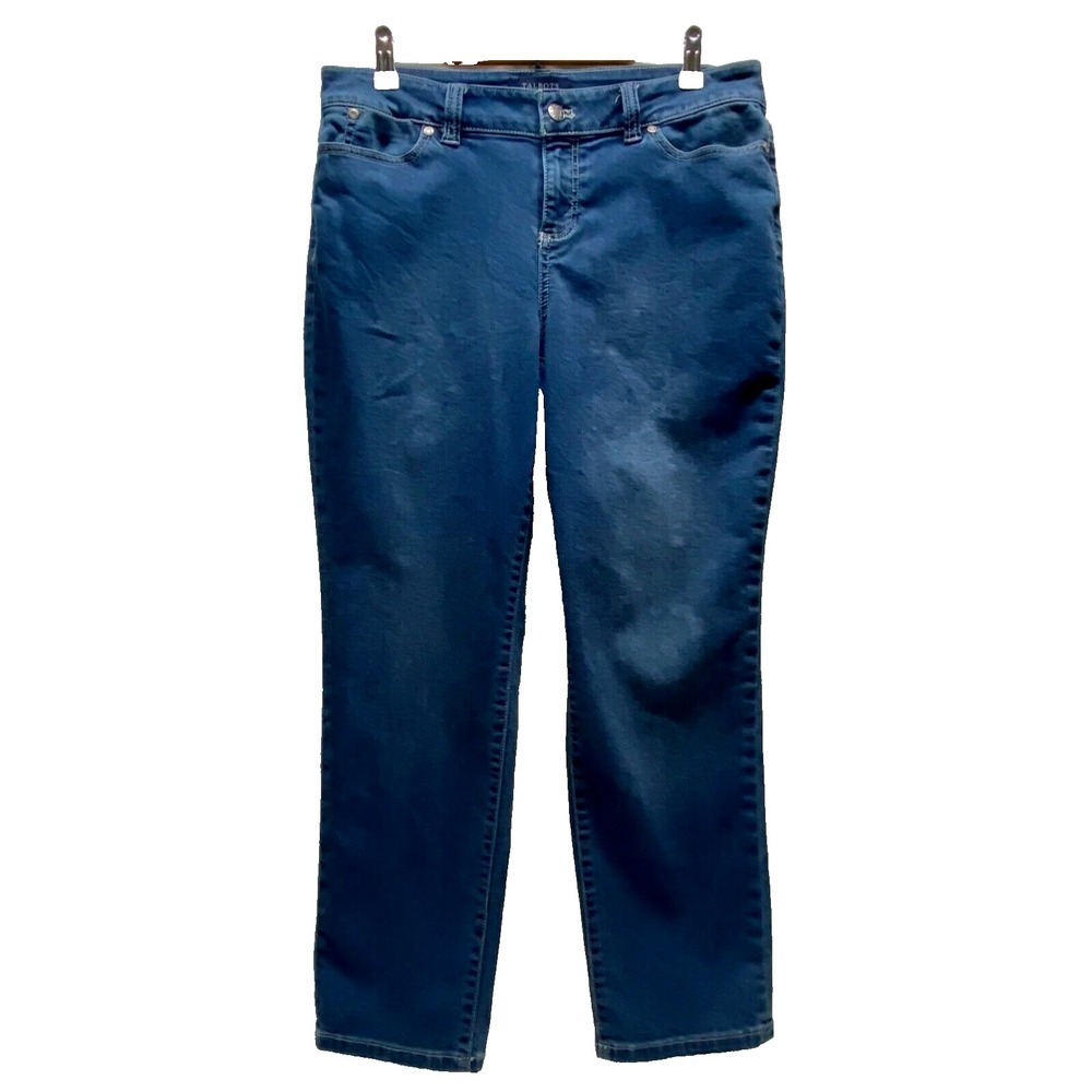 Talbots Jeans Women's 8P Petites Dark Blue Straight Leg Regular Fit 5 Pocket EUC
